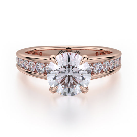 Michael M 18k Rose Gold Crown Engagement Ring