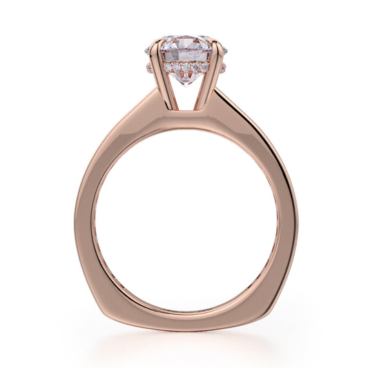 Michael M 18k Rose Gold Crown Engagement Ring