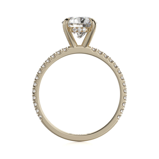 Michael M 18k Yellow Gold Crown Engagement Ring