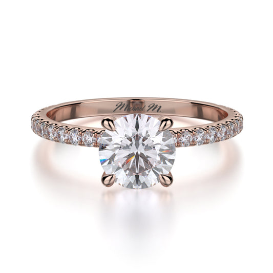 Michael M 18k Rose Gold Crown Engagement Ring