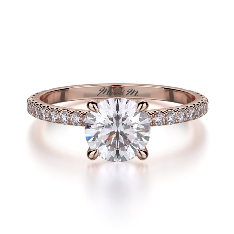 Michael M 18k Rose Gold Straight Engagement Ring