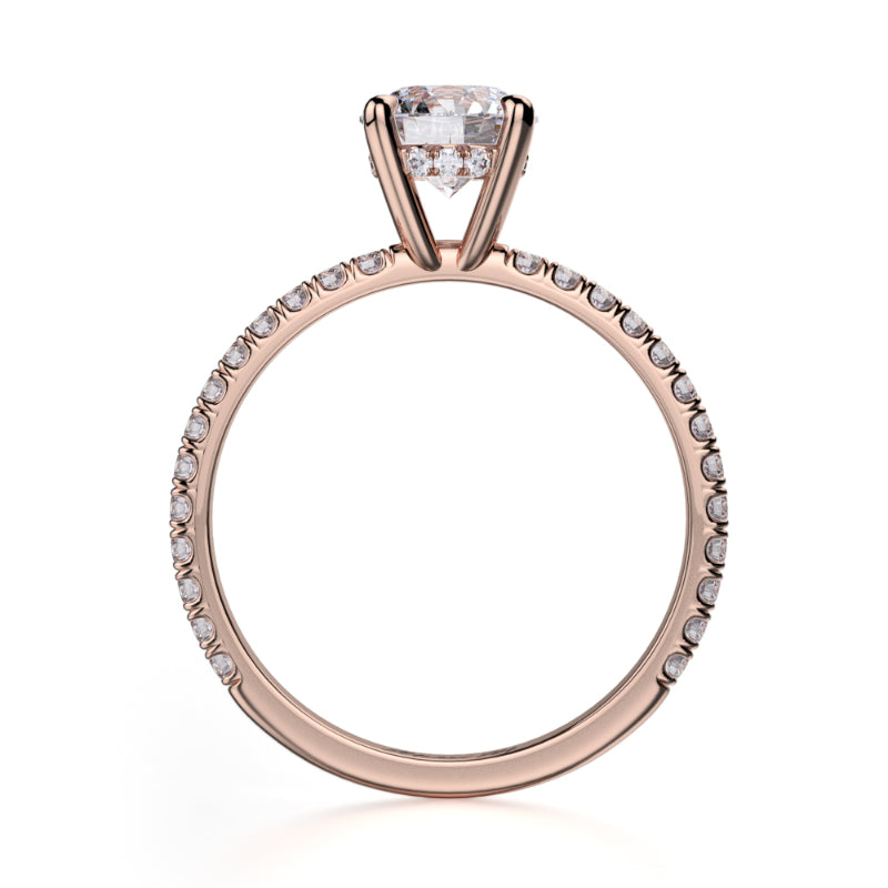 Michael M 18k Rose Gold Straight Engagement Ring