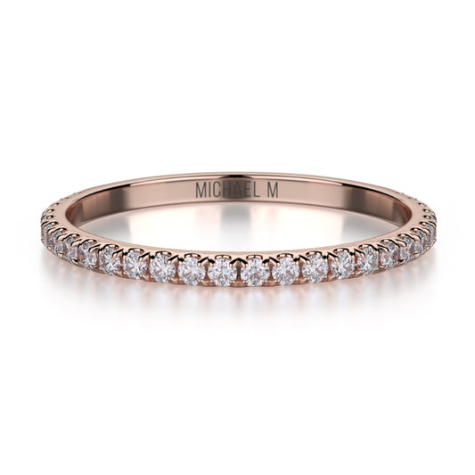 Michael M 18k Rose Gold Diamond Wedding Band