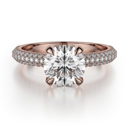 Michael M 18k Rose Gold Crown Engagement Ring