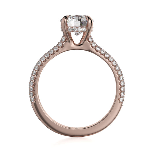 Michael M 18k Rose Gold Crown Engagement Ring