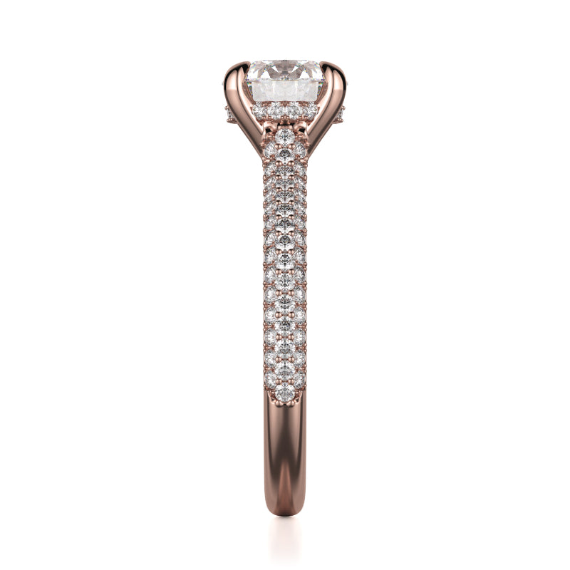 Michael M 18k Rose Gold Crown Engagement Ring