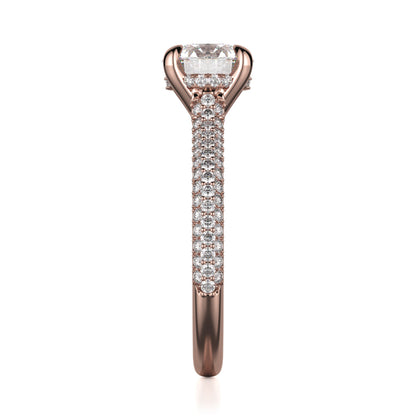 Michael M 18k Rose Gold Crown Engagement Ring