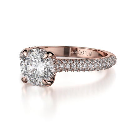 Michael M 18k Rose Gold Crown Engagement Ring