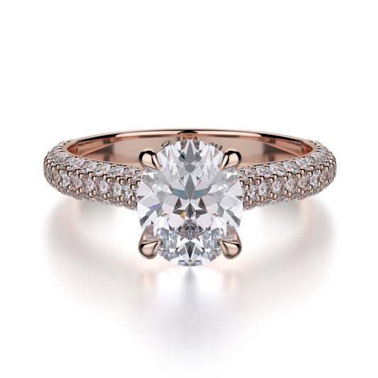 Michael M 18k Rose Gold Crown Engagement Ring