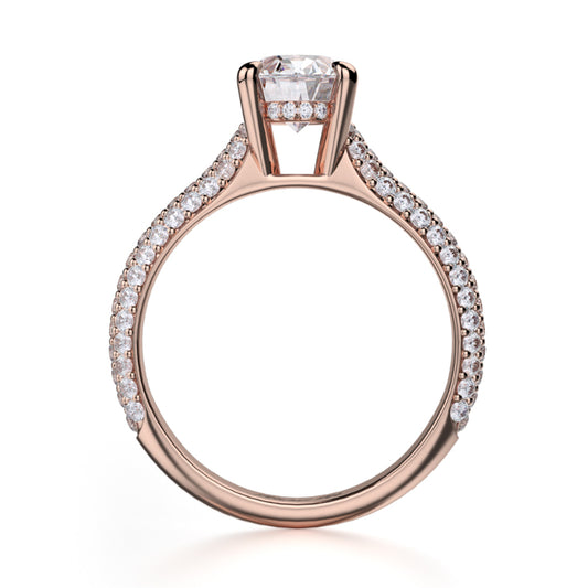 Michael M 18k Rose Gold Crown Engagement Ring