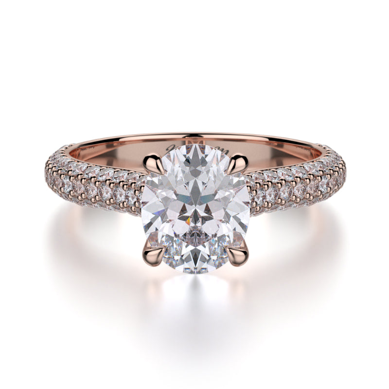 Michael M 18k Rose Gold Straight Engagement Ring