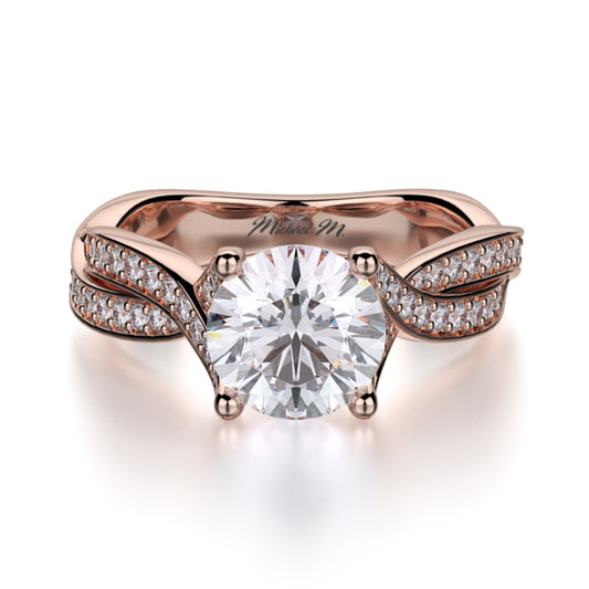 Michael M 18k Rose Gold Love Engagement Ring