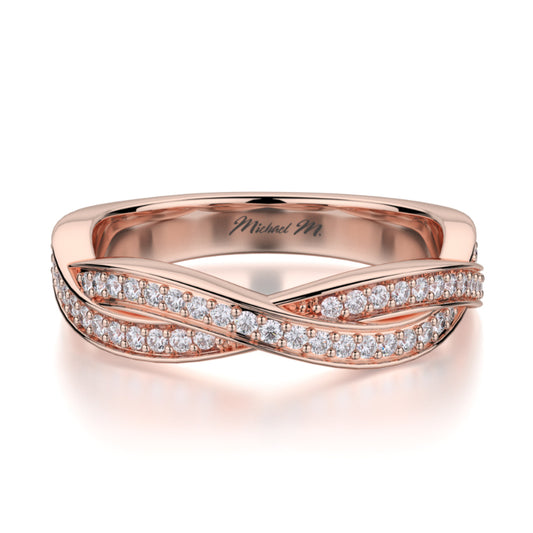 Michael M 18k Rose Gold Diamond Wedding Band