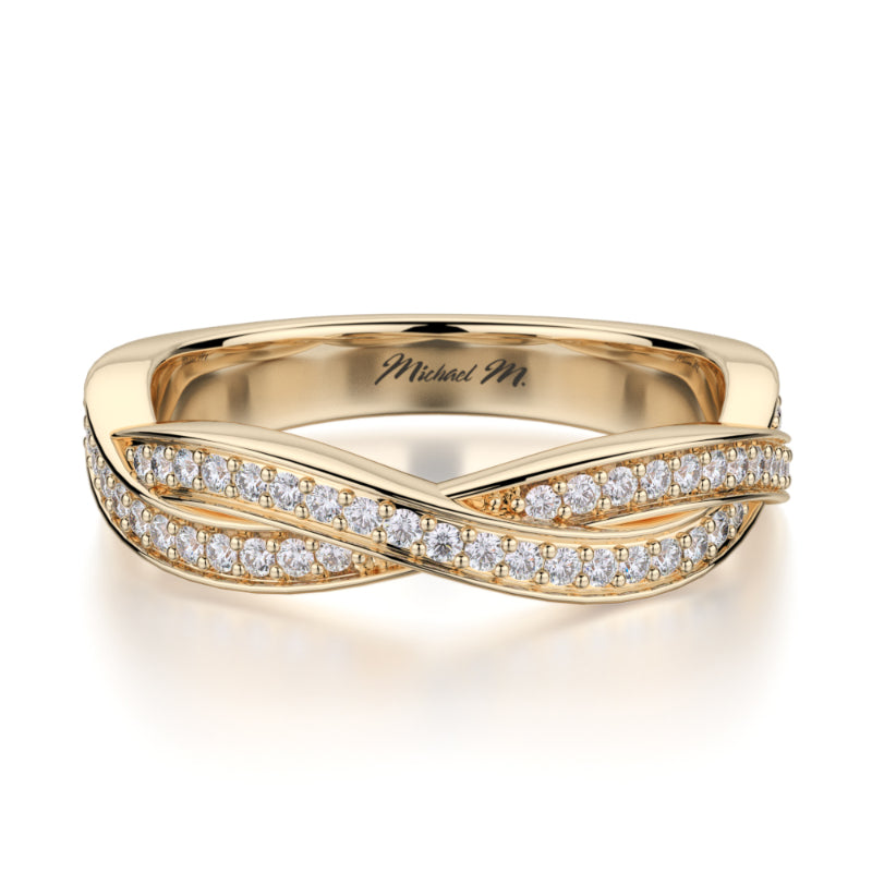 Michael M 18k Yellow Gold Diamond Wedding Band