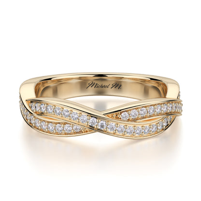 Michael M 18k Yellow Gold Diamond Wedding Band