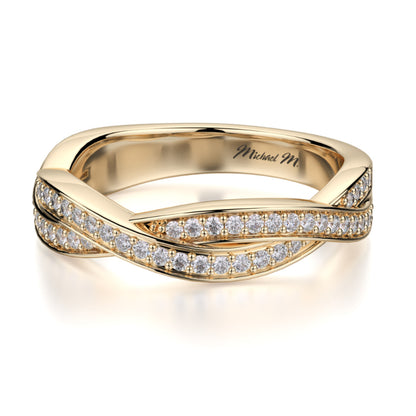 Michael M 18k Yellow Gold Diamond Wedding Band