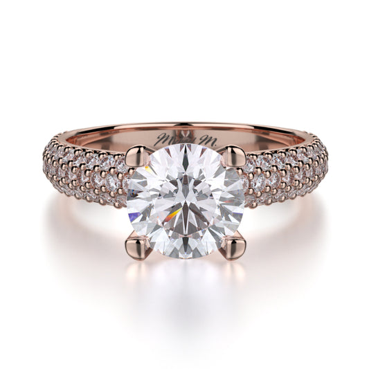 Michael M 18k Rose Gold Crown Engagement Ring