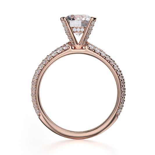Michael M 18k Rose Gold Crown Engagement Ring
