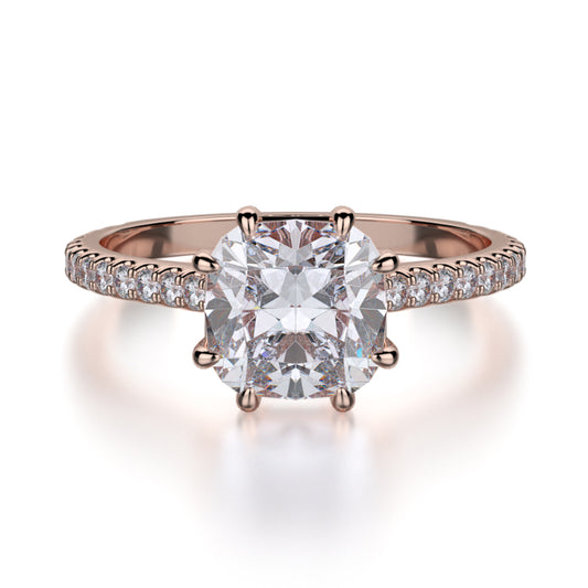 Michael M 18k Rose Gold Crown Engagement Ring