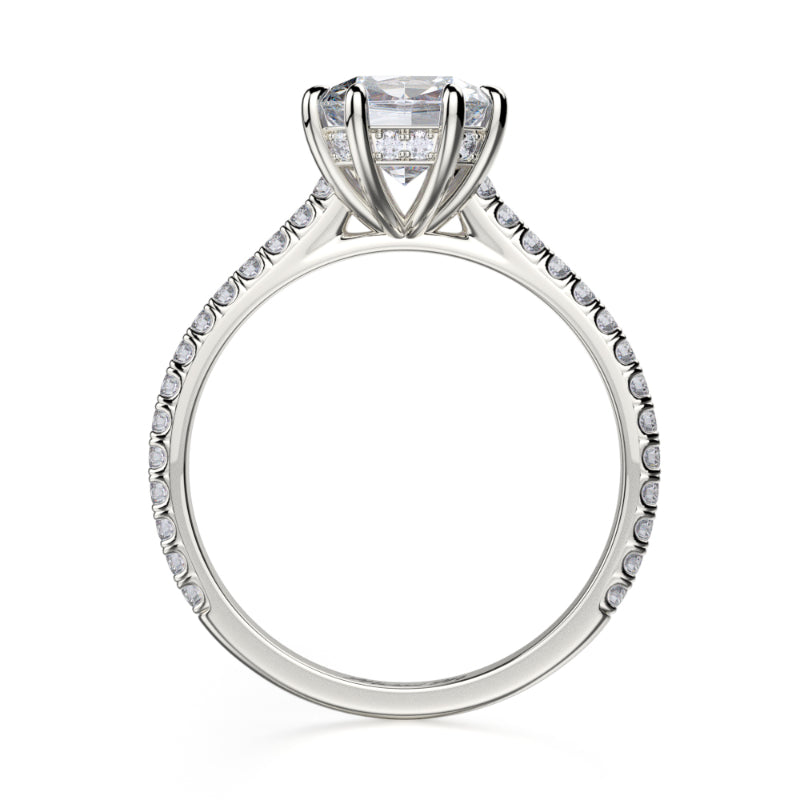 Michael M 18k White Gold Straight Engagement Ring