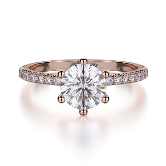 Michael M 18k Rose Gold Crown Engagement Ring