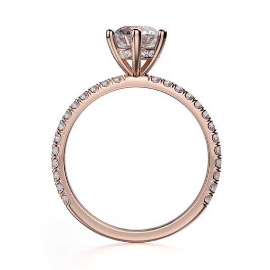 Michael M 18k Rose Gold Crown Engagement Ring