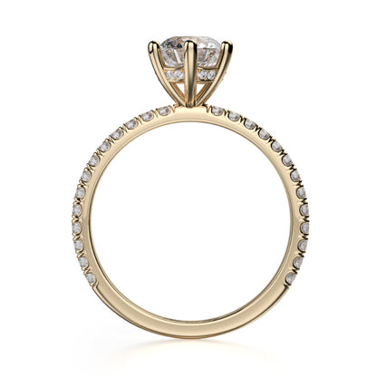 Michael M 18k Yellow Gold Crown Engagement Ring