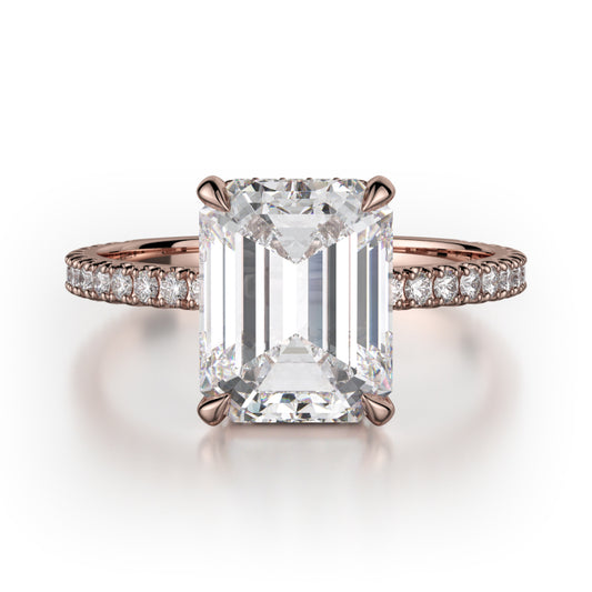 Michael M 18k Rose Gold Crown Engagement Ring