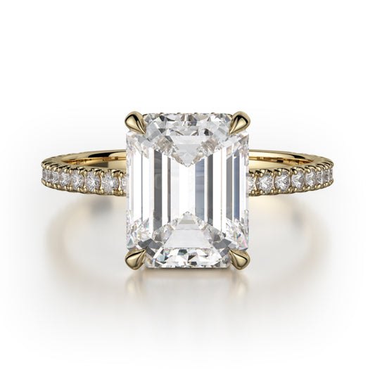 Michael M 18k Yellow Gold Crown Engagement Ring