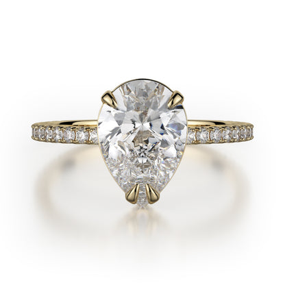 Michael M 18k Yellow Gold Crown Engagement Ring