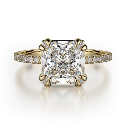 Michael M 18k Yellow Gold Crown Engagement Ring
