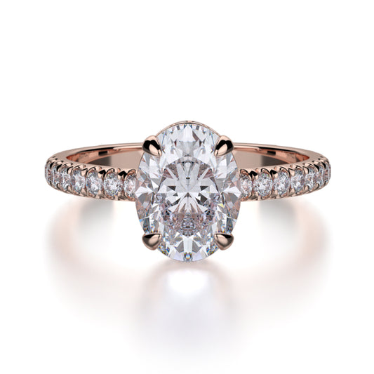 Michael M 18k Rose Gold Crown Engagement Ring