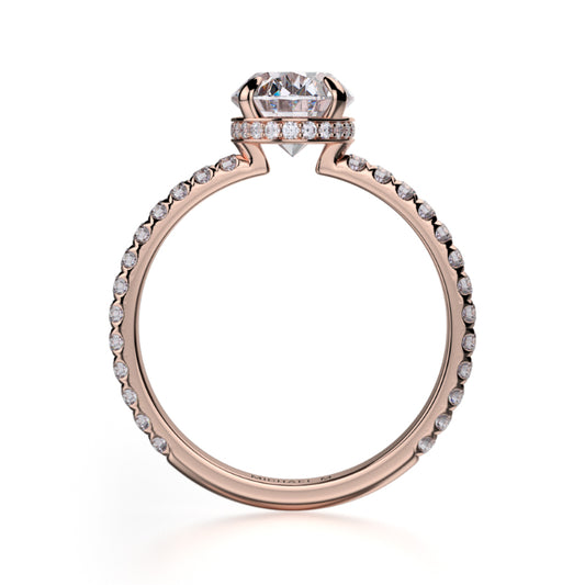 Michael M 18k Rose Gold Crown Engagement Ring