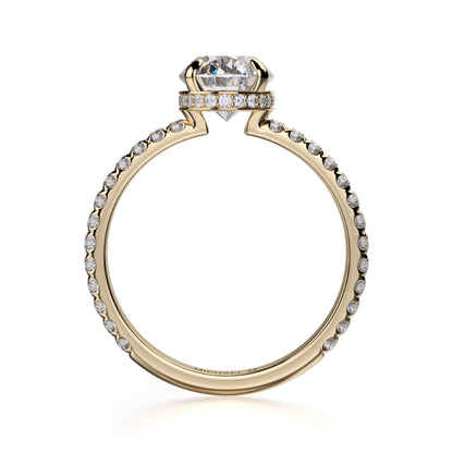 Michael M 18k Yellow Gold Crown Engagement Ring