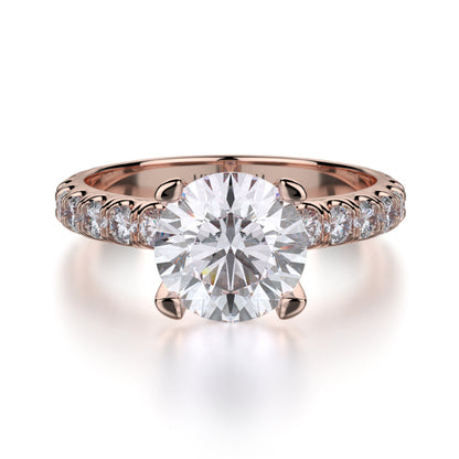 Michael M 18k Rose Gold Crown Engagement Ring