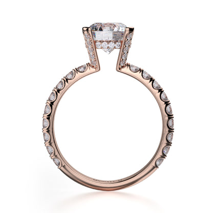 Michael M 18k Rose Gold Crown Engagement Ring