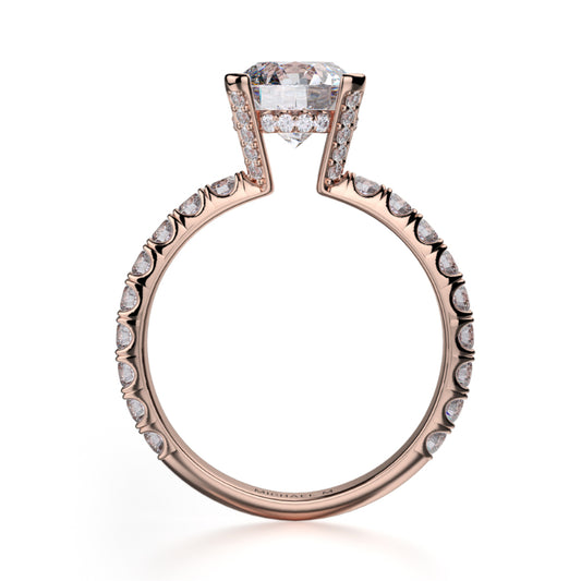 Michael M 18k Rose Gold Crown Engagement Ring