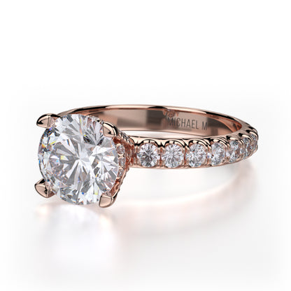 Michael M 18k Rose Gold Crown Engagement Ring