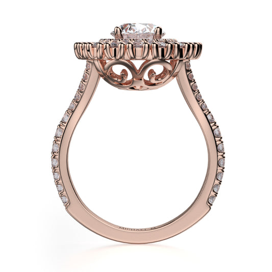 Michael M 18k Rose Gold Europa Engagement Ring