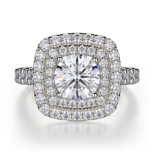 Michael M 18k White Gold Loud Engagement Ring