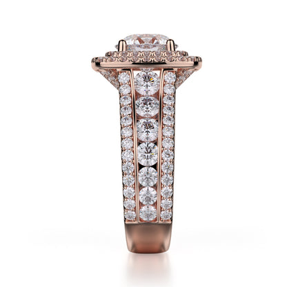 Michael M 18k Rose Gold Loud Engagement Ring