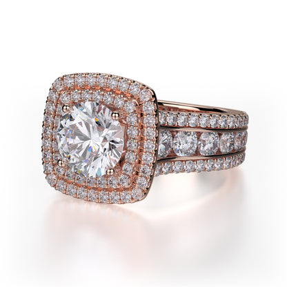 Michael M 18k Rose Gold Loud Engagement Ring