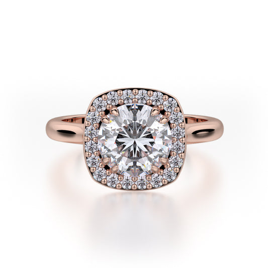 Michael M 18k Rose Gold Bold Engagement Ring