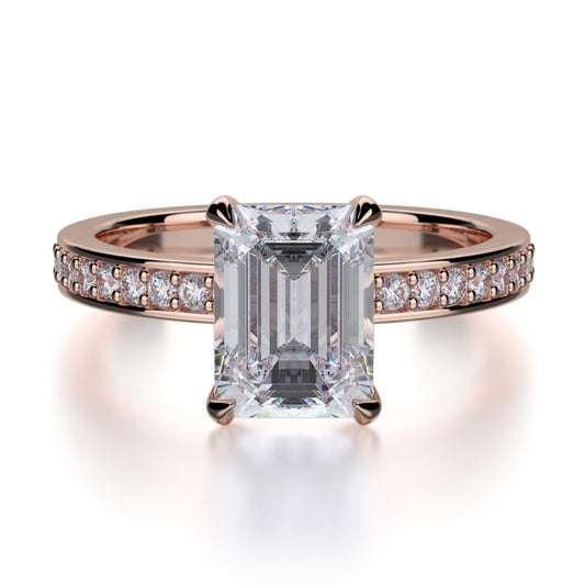Michael M 18k Rose Gold Bold Engagement Ring
