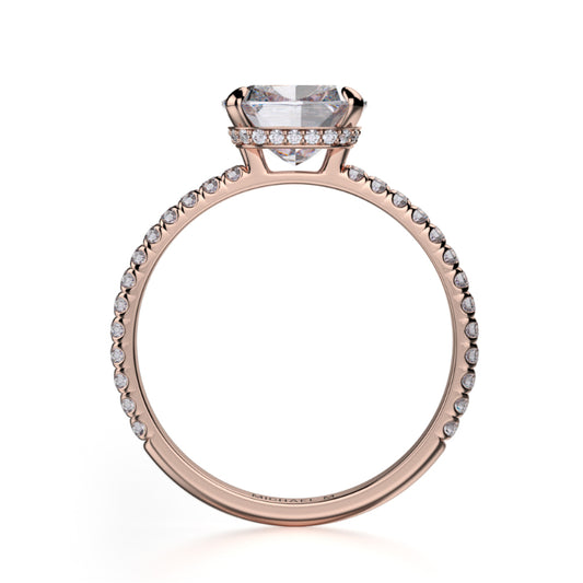 Michael M 18k Rose Gold Crown Engagement Ring