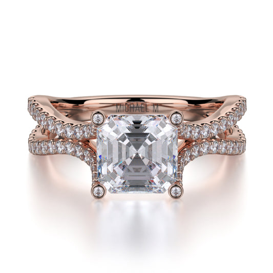 Michael M 18k Rose Gold Defined Engagement Ring