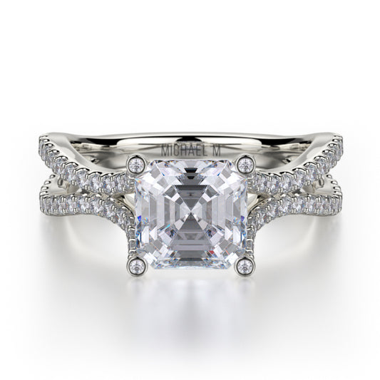 Michael M 18k White Gold Defined Engagement Ring