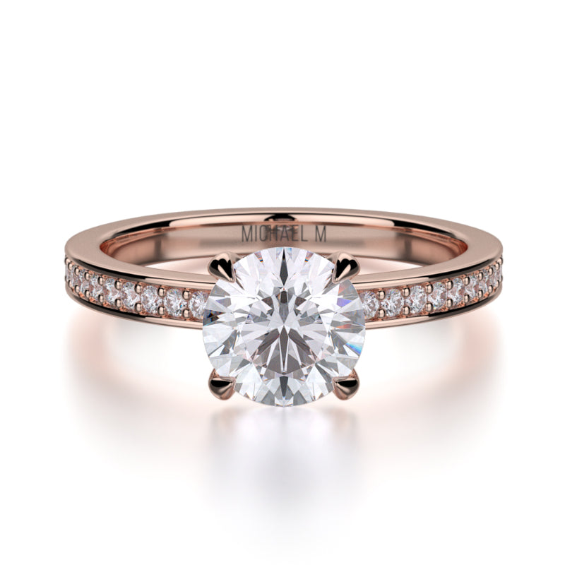 Michael M 18k Rose Gold Bold Engagement Ring