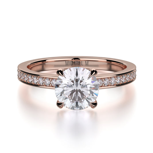 Michael M 18k Rose Gold Bold Engagement Ring