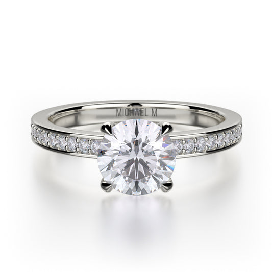 Michael M 18k White Gold Bold Engagement Ring